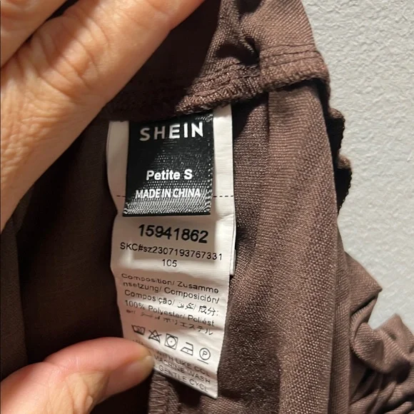 SHEIN Men's Chocolate Belted Dress Pants - Picture 7 of 7